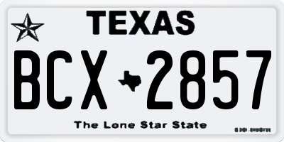 TX license plate BCX2857