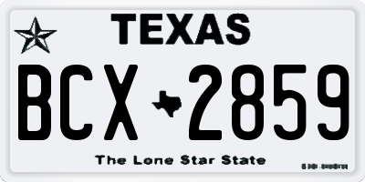 TX license plate BCX2859