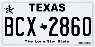 TX license plate BCX2860