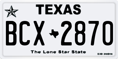 TX license plate BCX2870