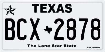 TX license plate BCX2878