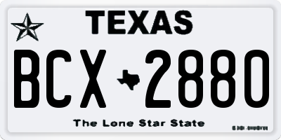 TX license plate BCX2880