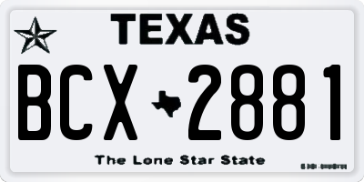 TX license plate BCX2881