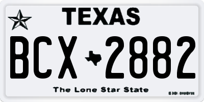 TX license plate BCX2882