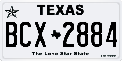 TX license plate BCX2884