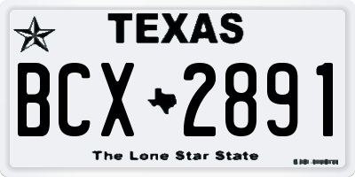 TX license plate BCX2891