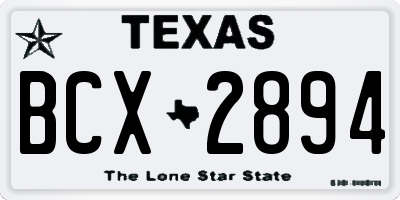 TX license plate BCX2894