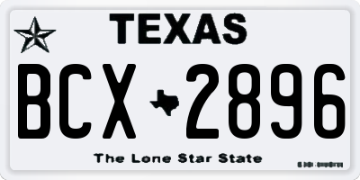 TX license plate BCX2896