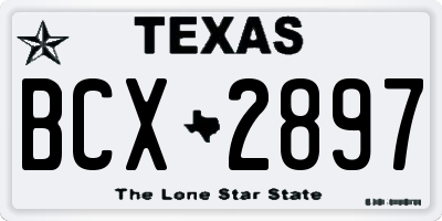 TX license plate BCX2897