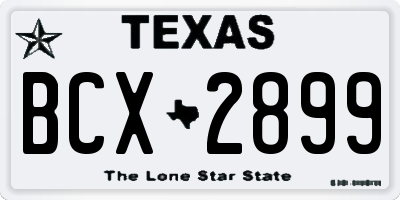 TX license plate BCX2899