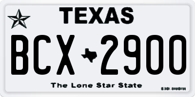 TX license plate BCX2900