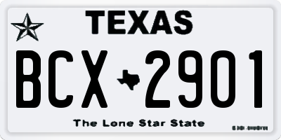 TX license plate BCX2901