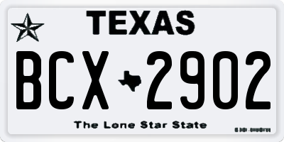 TX license plate BCX2902