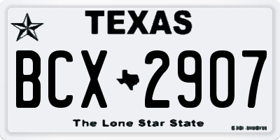 TX license plate BCX2907
