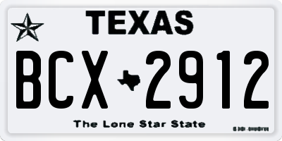 TX license plate BCX2912