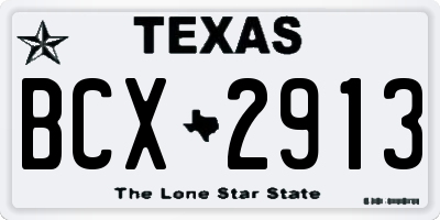 TX license plate BCX2913