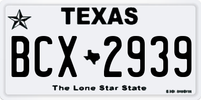 TX license plate BCX2939