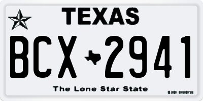 TX license plate BCX2941