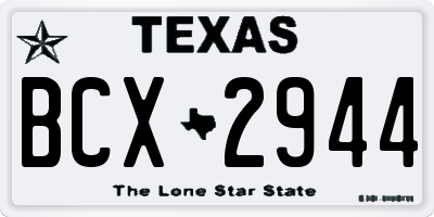 TX license plate BCX2944