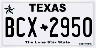 TX license plate BCX2950
