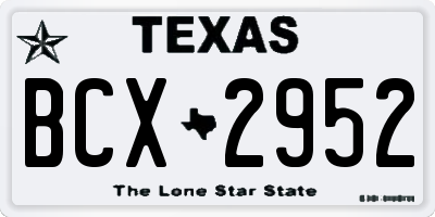 TX license plate BCX2952