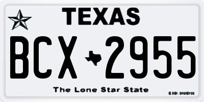 TX license plate BCX2955