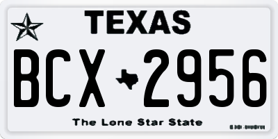 TX license plate BCX2956