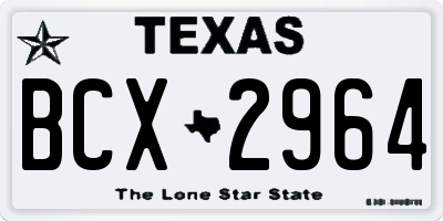 TX license plate BCX2964