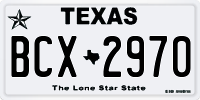 TX license plate BCX2970