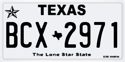 TX license plate BCX2971