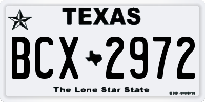 TX license plate BCX2972