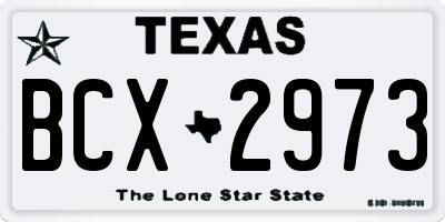 TX license plate BCX2973