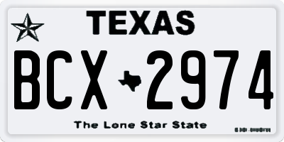 TX license plate BCX2974