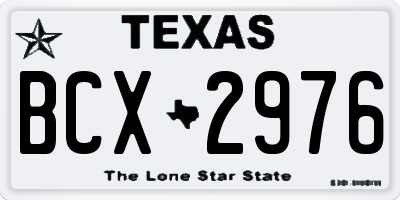 TX license plate BCX2976