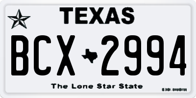 TX license plate BCX2994