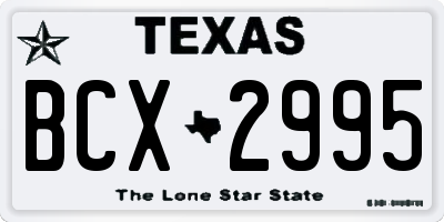 TX license plate BCX2995