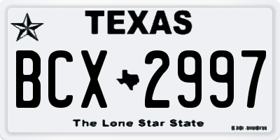 TX license plate BCX2997
