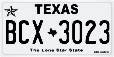 TX license plate BCX3023
