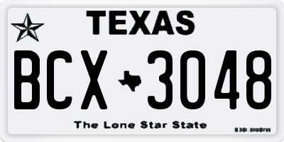 TX license plate BCX3048