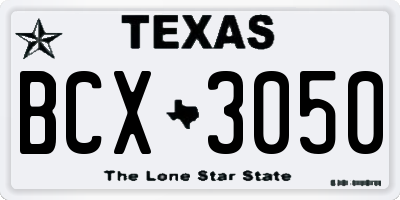 TX license plate BCX3050