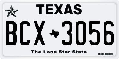 TX license plate BCX3056