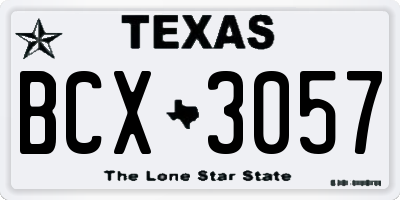 TX license plate BCX3057
