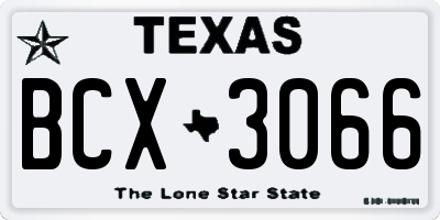 TX license plate BCX3066