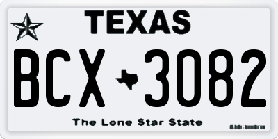 TX license plate BCX3082
