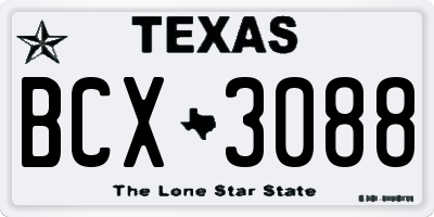 TX license plate BCX3088