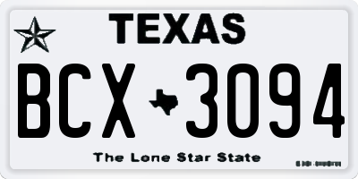 TX license plate BCX3094