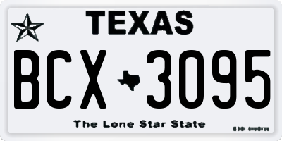TX license plate BCX3095
