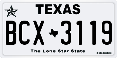 TX license plate BCX3119