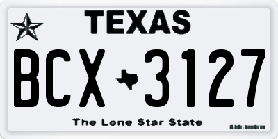 TX license plate BCX3127