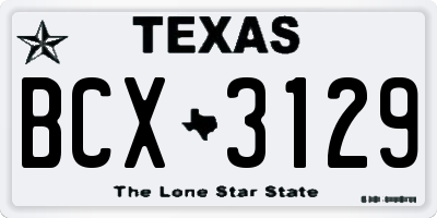 TX license plate BCX3129